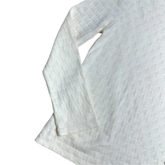 LoveShackFancy Ivory Stretch Knit Long Sleeve Top Womens S - Picture 2 of 7